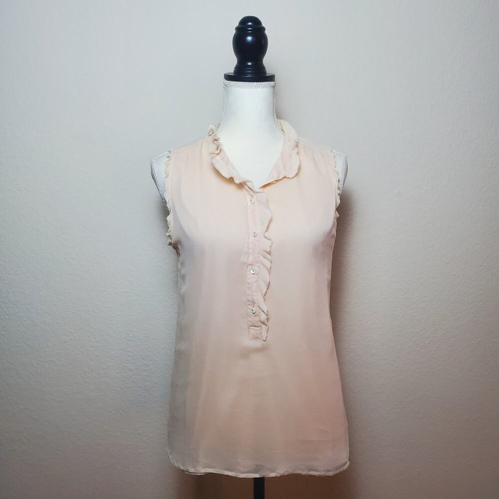 J. Crew Natasha Pink Silk Chiffon Blouse 6